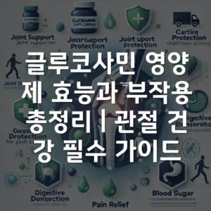 글루코사민 영양제 효능과 부작용 